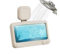 Shower Phone Holder - Suction Wall Mount Smartphone Case | Built In Speaker 360° Rotating Touch Screen Cover Waterproof Design for Bathroom, Kitchen or Mirror Surfaces, 7.8x7.48x3.15in
