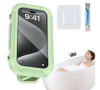 Shower Phone Holder Waterproof - Adjustable Shower Phone Case Holder,Mount 360 Degree Adjustable Adhesive Stand for Women Cellphones Home Pool Bath Kitchen Men Mirror Bathtub