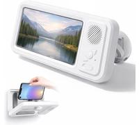 Shower Phone Holder with Bluetooth Speaker - Waterproof Wall-Mounted Shower Phone Case, Hands-Free Music Playback, Anti-Fog & Sensitive Touchscreen Case Stand for Phones Accessories Gift for Men Women