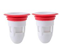 Shower Plug 2pcs Bathroom Floor Drainer Sink Drains Pop-Up Bounce Core Basin Drain Filter Hair Catcher Shower Sink Strainer Bathtub Stopper(Ordinary-White)