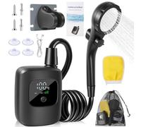 Shower Portable - Sustains Steady Continuous Water, Integrated Hook Submersible Module, 2400mAh Battery + IPX8 Waterproof Pump, ABS Removable Casing Unit - For Campers Beach & RV Travel