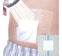 Shower Protection Sheet with Border - 12" x 12", 7 Count - Waterproof Wound Cover for Showering Dressing Surgical Bandage Shower Protector for Sensitive Skin