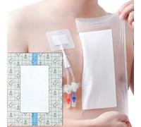 Shower Protection Sheet with Border - 12" x 16", 7 Count - Waterproof Wound Cover for Showering Dressing Surgical Bandage Shower Protector for Sensitive Skin