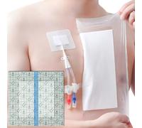 Shower Protection Sheet with Border - 9" x 9", 25 Count - Waterproof Wound Cover for Showering Dressing Surgical Bandage Shower Protector for Sensitive Skin