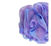 Shower Puff Shower Mesh Sponge Bath Puffs Bubble Ball Exfoliating Body Soft Cleanser Skin Scrub Bathroom Accessories(MY03-blue-1)
