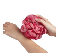 Shower Puff Shower Mesh Sponge Bath Puffs Bubble Ball Exfoliating Body Soft Cleanser Skin Scrub Bathroom Accessories(MY03-pink-1)