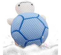 Shower Puff, Turtle Body Scrubber, Cute Cartoon Soft Mesh Pouf, 5.51 x 3.54 x 2.36 inches, Gentle Bathing Scrubber for Baby Boys and Girls, Children's Bathroom Use