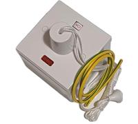 SHOWER PULL CORD SWITCH DOUBLE POLE 50 AMP COMPLETE WITH 47MM SURFACE BOX AND EARTH SLEEVING WHITE