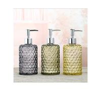 Shower Pump Pressing Type Soap Dispenser,Glass Dispenser Pump,Capacity 15.2 Oz Soap Pump Shower Gel Golden Pump/Stainless Steel Pump (Stainless Steel Head 3 Pieces)