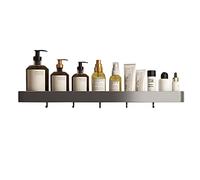 Shower Rack Adhesive Shampoo Holder for Shower with Hook Shower Caddy No Drilling Wall Mounted Space Aluminum for Bathroom Kitchen,grey A,2 Tier 30cm(Grey A,1 layer 30cm)