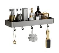 Shower Rack with Hook Shower Caddie Adhesive Shower Basket Wall Mounted No Drilling Space Aluminum For Bathroom Kitchen,grey,A1 Tier 60cm(A1 layer 50cm)