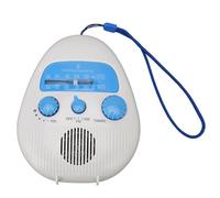 Shower Radio, AM FM Portable Bathroom Radio with Built-in Speaker, splash-resistant Battery Operated Radio for Bathroom Kitchen Outdoor, Rotating Knob Tuning