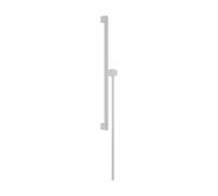 hansgrohe 24402700 Unica S Puro 65 cm mit Easy Slide Handbrausehalter und Isiflex Brauseschlauch 160 cm Mattweiß Shower Rail, matt White, Brausestange 65cm