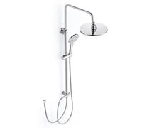 Shower Riser Rail Kit Stainless Steel, Bevankly Shower Rail and Head Set Without Tap - 21 * 21CM Rainfall Head & Handheld Showerhead, Chrome
