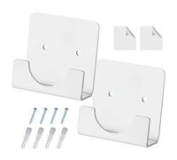 Shower Rod Brackets for Wall, Bathroom Shower Rod Holder, 2 x Adhesive Wardrobe Rod Holder - Invisible Pipe Holder for Home, Bathroom, Kitchen, Hotel