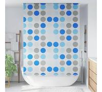 Shower Roller Blind 140 x 240 cm Circle Pattern 100% PEVA Water-Repellent and Quick-Drying with Pull Cord Can be Mounted on Both Sides Includes Mounting Material for Shower Bath Wet Area