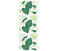 vidaXL Shower Roller Blind 110x240 cm - PEVA Water- Roller Shade - Green Leaves Design - Ceiling/Wall/Window Mountable with Safety Features