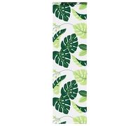 vidaXL Shower Roller Blind 110x240 cm - PEVA Water- Roller Shade - Green Leaves Design - Ceiling/Wall/Window Mountable with Safety Features