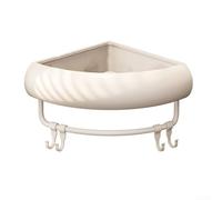 Shower Room Storage Rack Cream Style With Wall Mount, Featuring Water Drainage, Safety Guardrail, And Corner Fitting For Optimized Bathroom Storage(B)