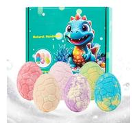 Shower Salt Ball, Pack of 6 Dinosaur Egg Refreshing Body Cleansing Bath - Bubble Shower Salt for Girls, Spa, Home, Bathtub, Travel, Hotel