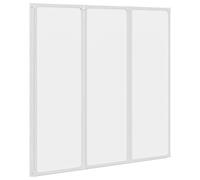 Shower Screen 117 x 120 cm Foldable with 3 Panels Aluminium Frame and Rubber Seal Bath Screen Universal Left Right Mountable Space Saving for Bathroom Splash Guard