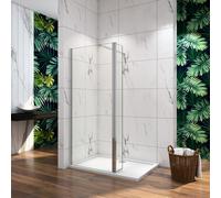 (Shower screen:700mm;Side panel:300mm) 8mm Walk In Wet Room Shower Enclosure Screen