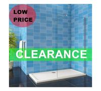 (Shower Screen: 760mm; Tray Size: 700x1200mm) Walk in Wet Room Shower Screen Panel 8mm Cubicle