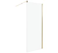 Wet Room Bathroom Shower Screen Tempered Glass Doorless 80 x 190 cm Gold Ahaus