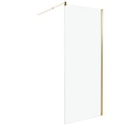 Beliani Shower Screen AHAUS 800 x 1900 mm Gold, Clear