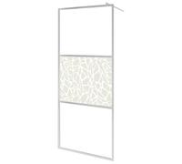 Shower Screen ESG Glass Stone Design 90 x 195 cm for Walk-in Shower, Adjustable Aluminium Frame, Splash Guard, Walk In Divider with Safety Corners, Frameless Shower Enclosure, Bath Attachment