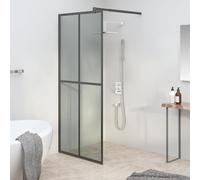Shower Screen for Walk-in Shower, 80 x 195 cm, Dark ESG Safety Glass, Aluminium Frame, Adjustable Support Rod, Splash-proof, Easy Care, Frameless Bath Attachment Divider