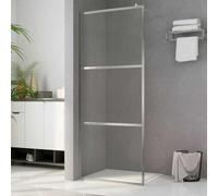 Shower Screen for Walk-In Shower with Clear ESG Glass, 140 x 195 cm, Aluminium Frame, Adjustable Support Rod 70-120 cm, Splash Resistant Shower Enclosure, Walk-in Divider for Bathroom and Shower