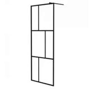 Shower Screen for Walk-in Showers Made of 5 mm Tempered Glass with Black Aluminium Frame 80 x 195 cm Adjustable Walk-in Divider Splash Guard for Bathtub, Shower, Corner and Recess