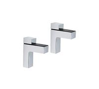 Shower Screen Hinge, 2PCS Brackets wall Mounted Shelf Support Adaptive 3-35mm Thickness Shelves Bearing 40KG per Pair(Bright Silver)