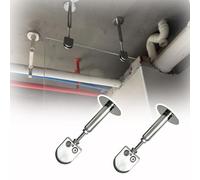 Shower Screen Support Bar 2 Pack Ceiling Mounted Shower Panel Support Arm, Adjustable Frameless Glass Door Support Bar, Stainless Steel Bathroom Glass Screen Fixed Clamp