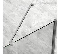 Shower Screen Support Bar, 500mm Wall to Glass Support Bar for Wet Room and Bath Panel, Shower Screen Stabilizer Bar with Aluminum Alloy Rod, Fits 6-8mm Glass Frameless Shower Door(2 Pack)
