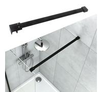 Shower Screen Support Bar Stainless Steel Shower Screen Support Bar, Wall Mount Shower Door Brace Rod for 0-2" Glass, Fixed Frameless Glass Stabilizer Arm with Screws(Black,53in(135cm))