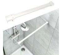 Shower Screen Support Bar Stainless Steel Shower Screen Support Bar, Wall Mount Shower Door Brace Rod for 0-2" Glass, Fixed Frameless Glass Stabilizer Arm with Screws(White,38in(95cm))