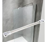 Shower Screen Support Bar, Stainless Steel Stabilizer for Frameless Glass Doors, Sturdy Arm Brackets for Walk-in Enclosures, 90cm Length