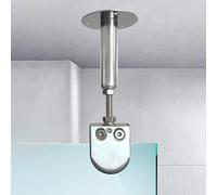 Shower Screen Support Bar Vertical Shower Glass Support Bar Ceiling to Glass, Adjustable Frameless Panel Stabilizer Brackets, Silver Walk in Enclosure Screen Brace Rod(19-26cm (7 1/2-10 1/4"))