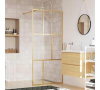 Shower Screen Walk-In Shower Tempered Clear Glass Golden 80 x 195 cm with Aluminium Frame Adjustable Splash Guard Walk In Divider Bath Attachment Shower Enclosure Frameless