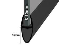 Shower Seal (UK) Ltd Black Shower Seal For Screens Doors Or Panels, Fits 8, 9 Or 10mm Glass, Bubble Seals Gaps Up To 16mm, 2000mm Length, Seal023B