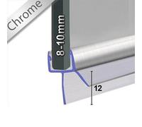 Shower Seal (UK) Ltd Chrome Shower Seal For Screens Doors Or Panels, Fits 8, 9 Or 10mm Glass, Seals Gaps Up To 12mm, 800mm Length, Seal010Cp