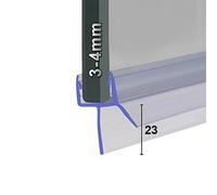 Shower Seal (UK) Ltd Shower Seal For Screens Doors Or Panels, Fits 3 Or 4mm Glass, Seals Gaps Up To 23mm, 1400mm Length, Seal036
