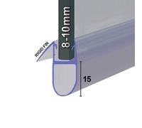 Shower Seal (UK) Ltd Shower Seal For Screens Doors Or Panels, Fits 8, 9 Or 10mm Glass, Seals Gaps Up To 15mm, 1400mm Length, Seal052