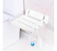 Shower Seat, Folding Shower Seat Wall Mounted Drop-leaf Non-Slip Chair Shower Stool Bathroom Bench Mobility Aid Stool for Home Sauna Room Disabled Elderly Use White Maximum 130kg/286.6lbs