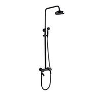 Shower Set 8 Inch Rain Shower System Black Bronze Shower Faucet Set Brass Wall Mounted Shower Combo Set Single Handle Rain Mixer Shower with Handheld Shower, Shower Head, Tub Spout,Style B
