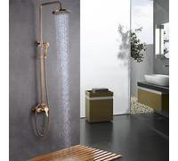 Shower Set Bathtub Set Shower Head Tap Bronze Nostalgia Shower System Hand Shower Fitting Bathroom Shower Set Copper with Copper + Stainless Steel Shower Fitting Rain Shower Antique Wall Mixer Tap