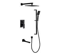 Shower Set Concealed Shower Set Shower Head with Hose Black 10 in Square Shower Set Pressure Boosting Showers Head Copper Shower Head for Bathroom