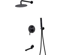 Shower Set Into The Wall Shower Three-Piece Functionality with Embedded Box 10 Inch Stainless Steel Top Spray Auspicious Clouds LWX